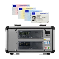 Image of a dual tachograph training case and tachograph training cards